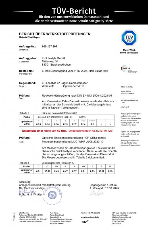 Damastmesser Zeuß Set 3 (Chefmesser XL + Santokumesser L + Obstmesser S)